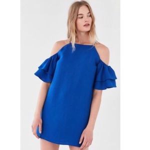 ✨Silence + Noise Blue Cold Shoulder Dress